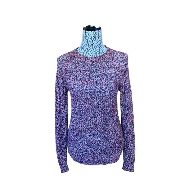 Isabel Marant Étoile Open‎ Knit Cotton Crewneck Sweater Red Multi Size XS - Picture 4 of 12
